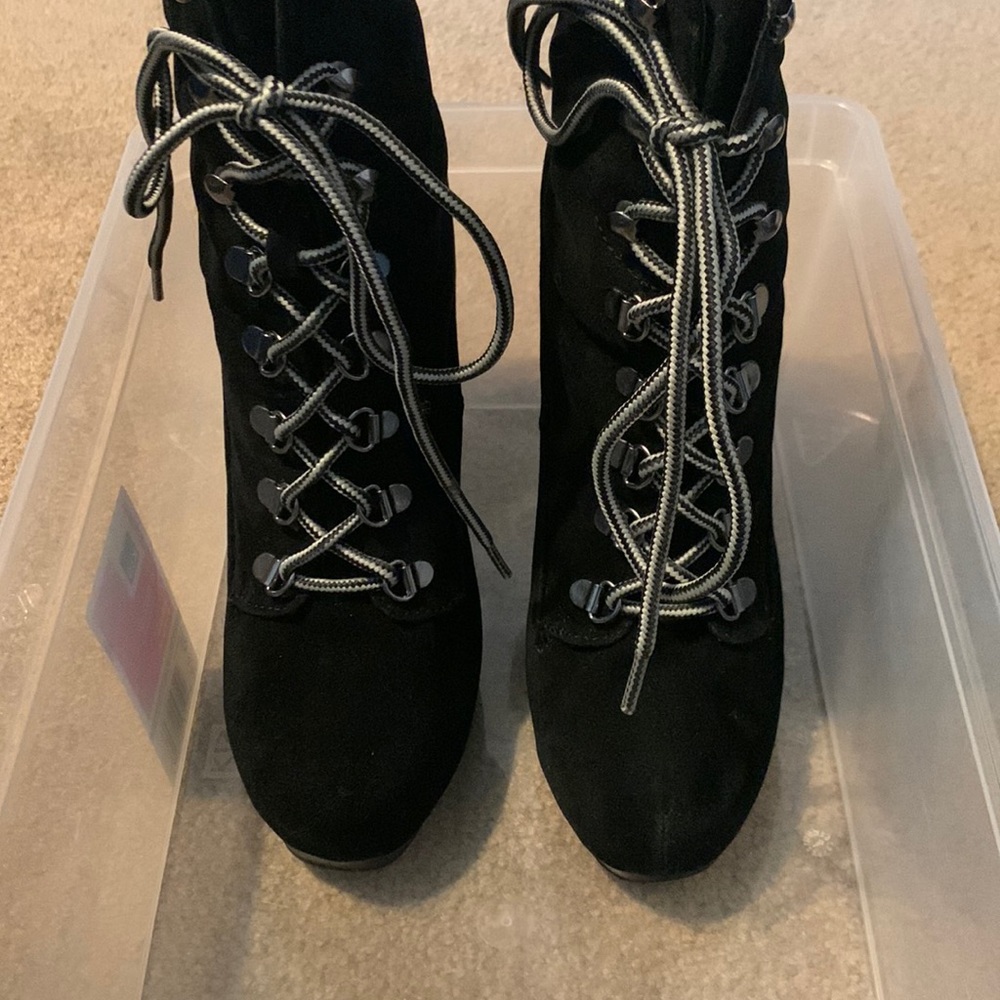 Laced High Heel Boots